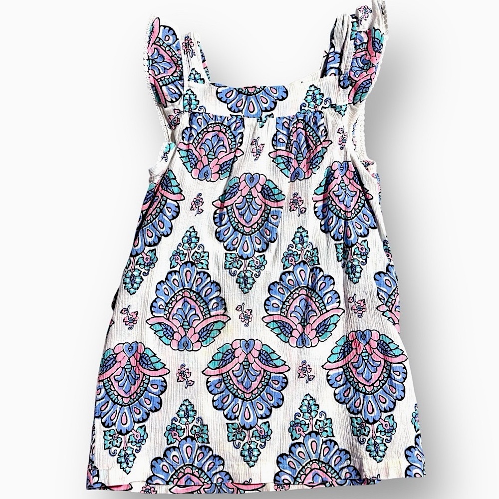 Carters Kids Girls Size 6 Paisley Tunic Tie Waist Short Sleeve Shirt Top
